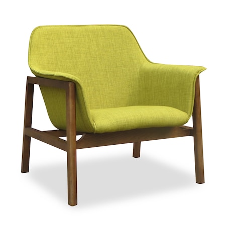 Manhattan Comfort Miller Accent Chair in Green and Walnut AC007-GR